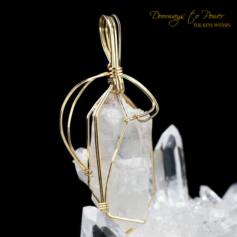 Ajoite Crystal Pendant 14k 