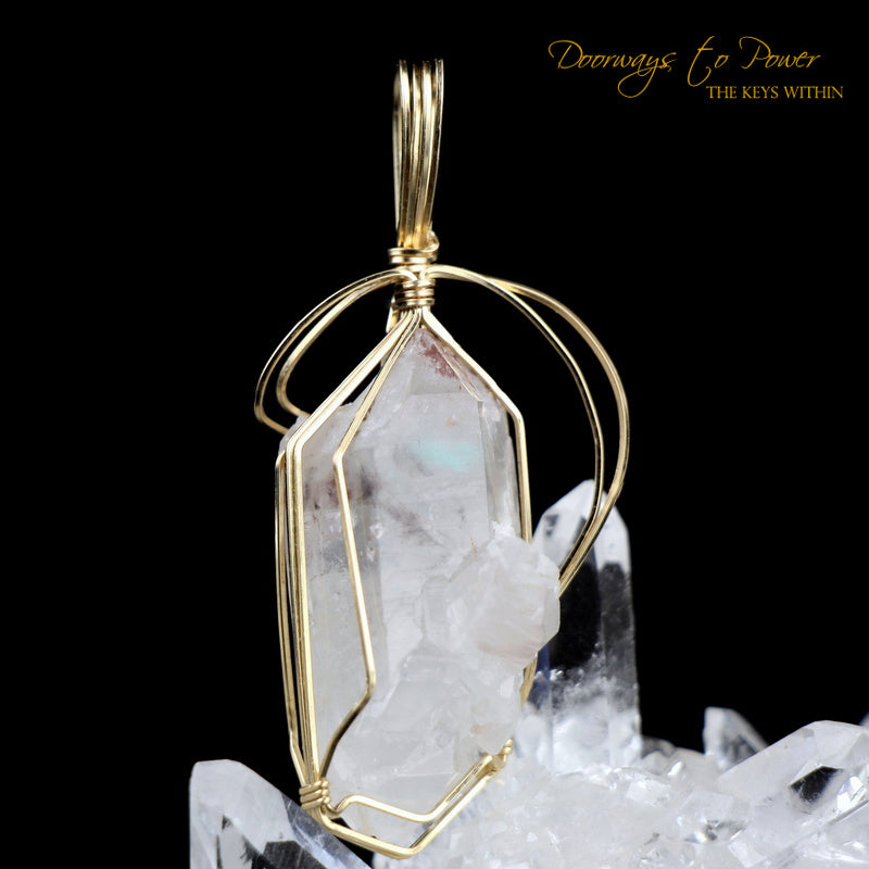 Ajoite Crystal Pendant 14k 