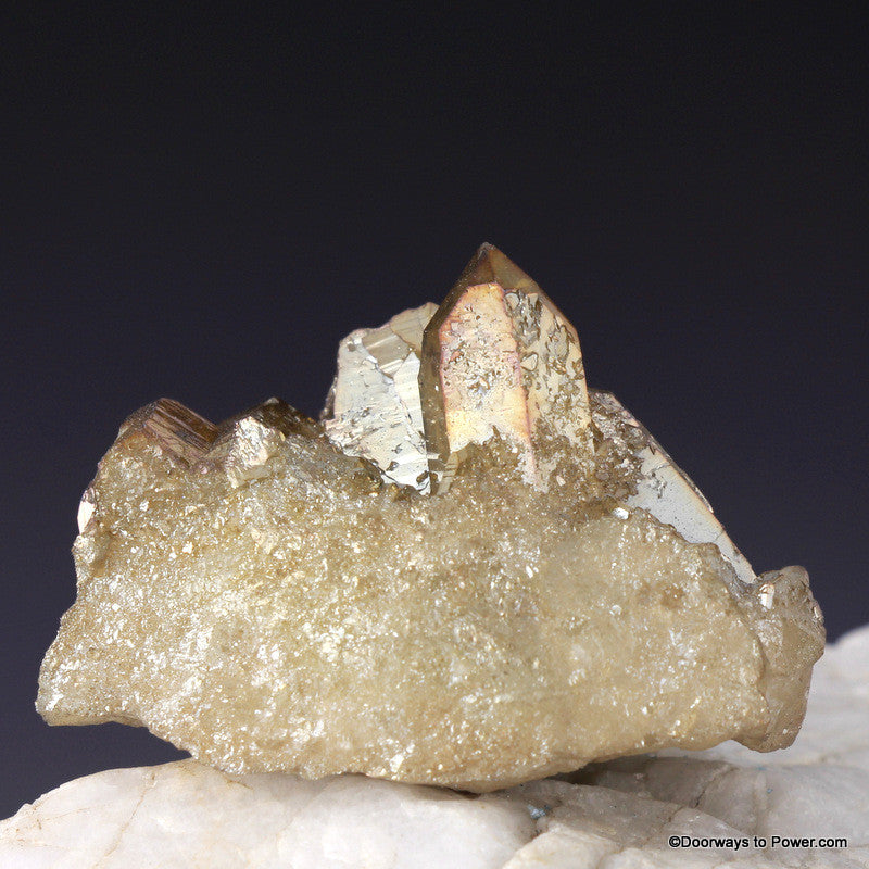 Golden Aura Quartz Channeling Crystal Cluster