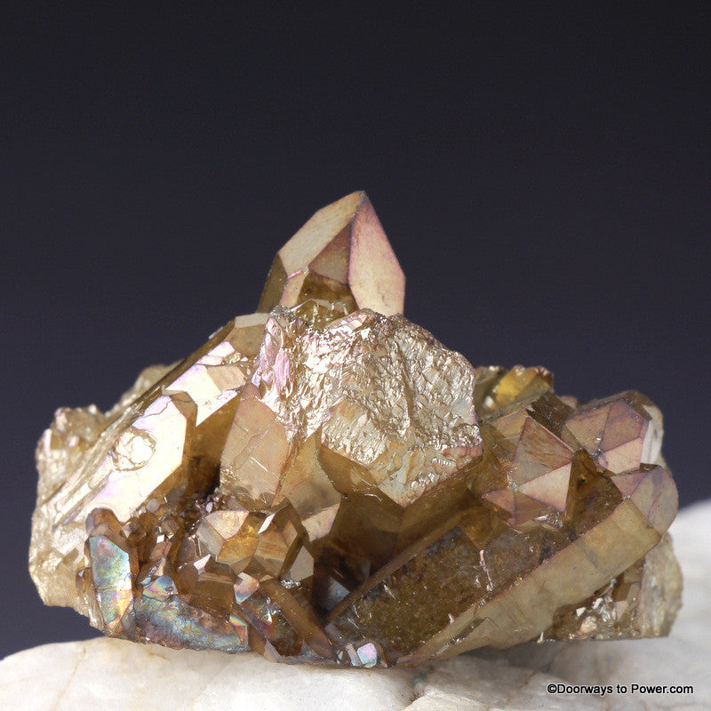 Golden Aura Quartz Channeling Crystal Cluster