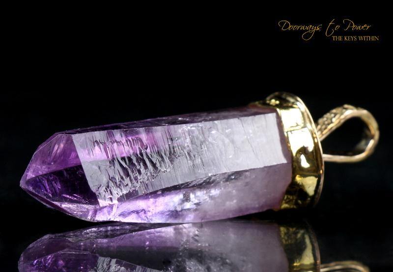 Amethyst Light Language Pendant 22k Gold