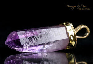 Amethyst Light Language Pendant 22k Gold