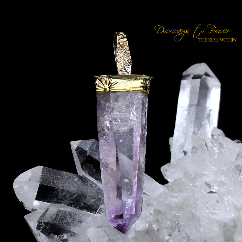 Amethyst Light Language Pendant 22k