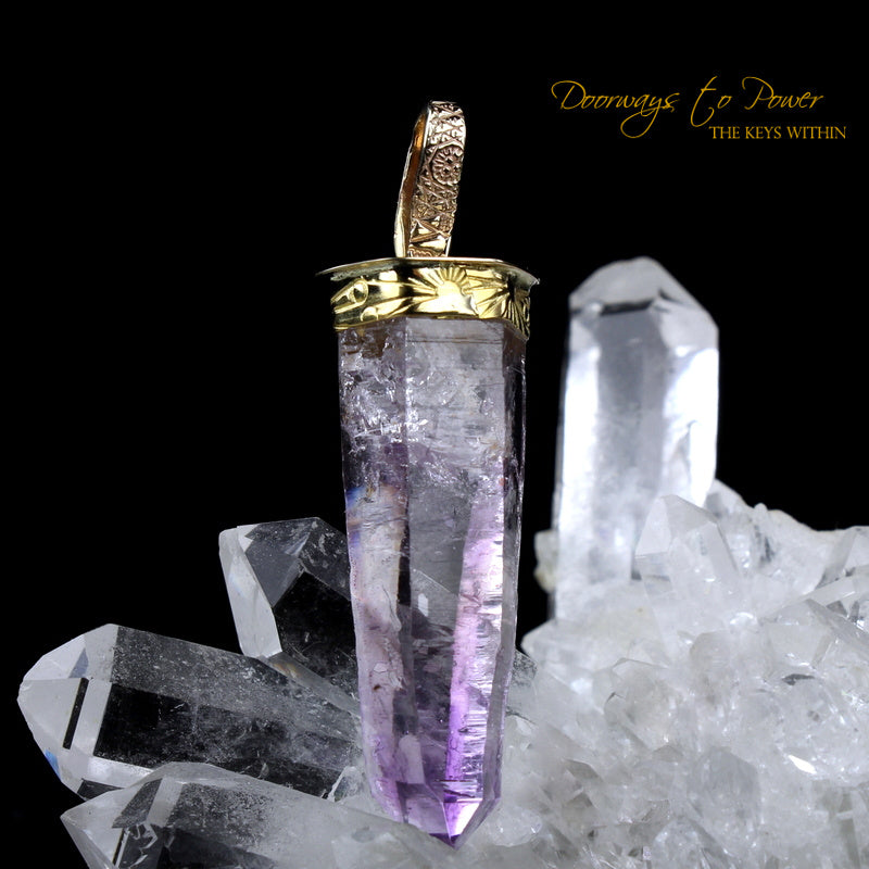 Amethyst Light Language Pendant 22k