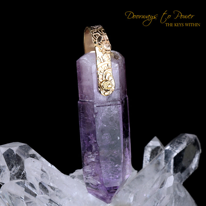 Amethyst Light Language Pendant Record Keeper™ 14k 