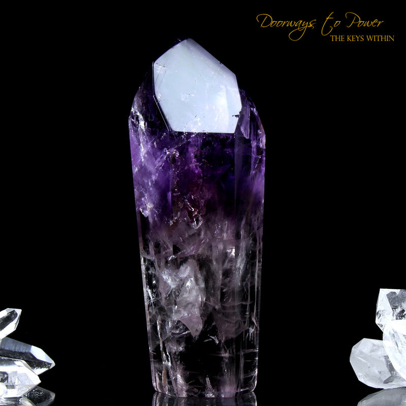 Amethyst Quartz Crystal Point Devic Temple Heart Master Dow