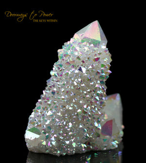 Angel Aura Druzy Spirit Quartz Tantric Twin Crystal Cluster