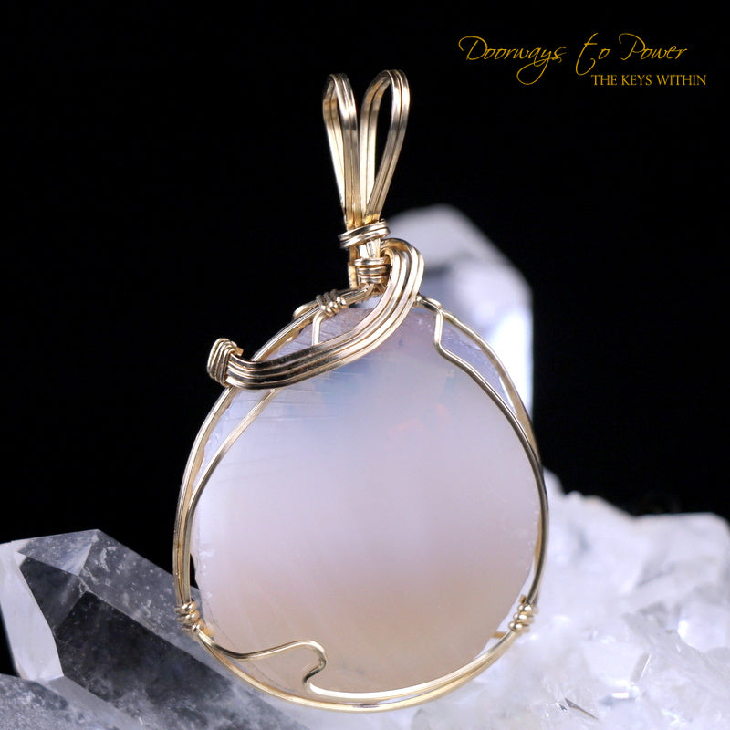 Angel Aura Opal Andara Crystal Pendant 14k '144 Beacon'