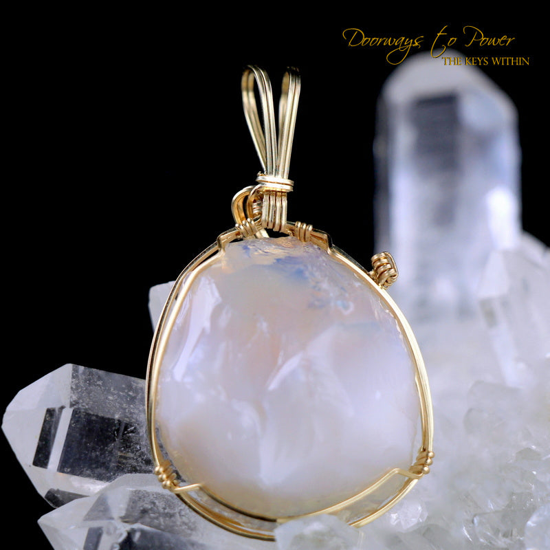 Angel Aura Opal Andara Crystal Pendant 14k '144 Beacon'
