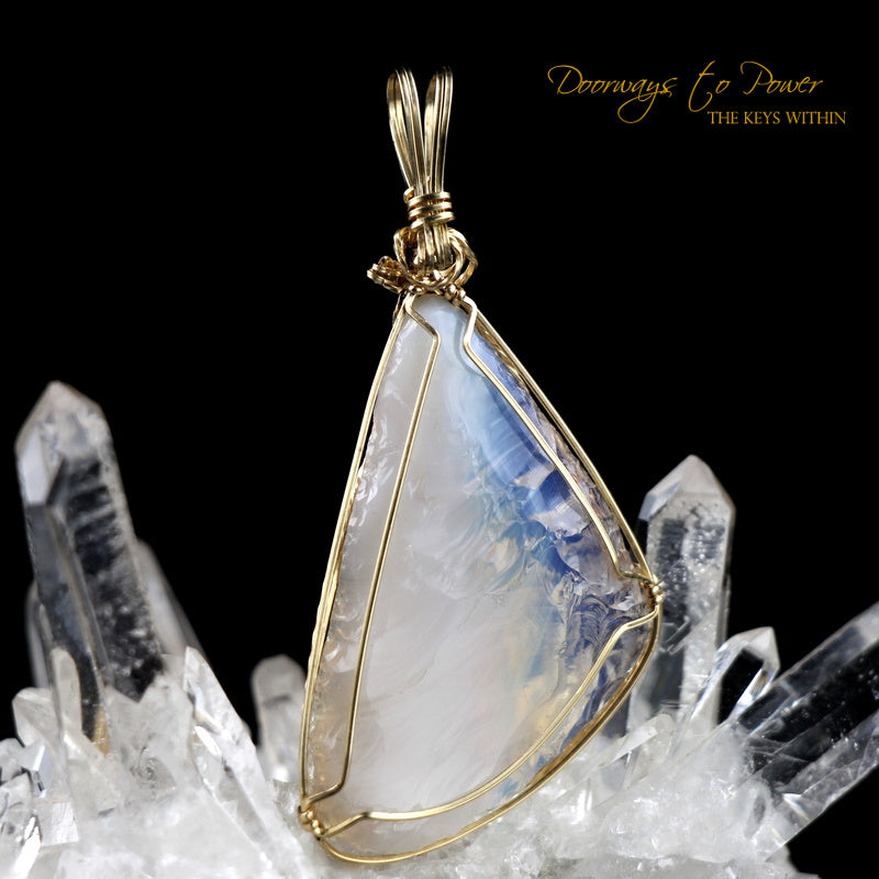 Angel Aura Opal Andara Crystal Pendant 14k '144 Beacon' 