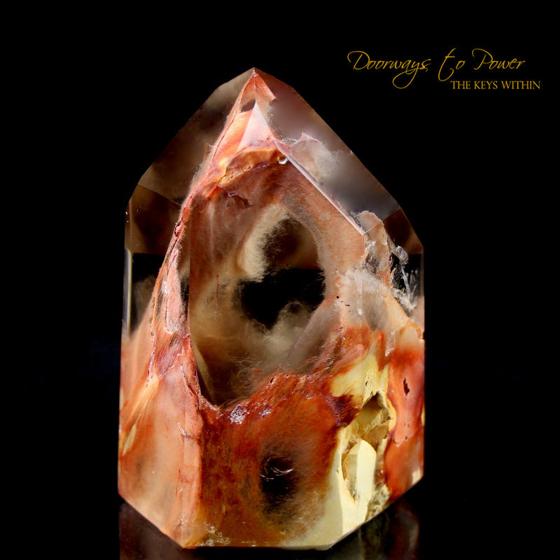 Angel Phantom Amphibole Quartz Crystal Point