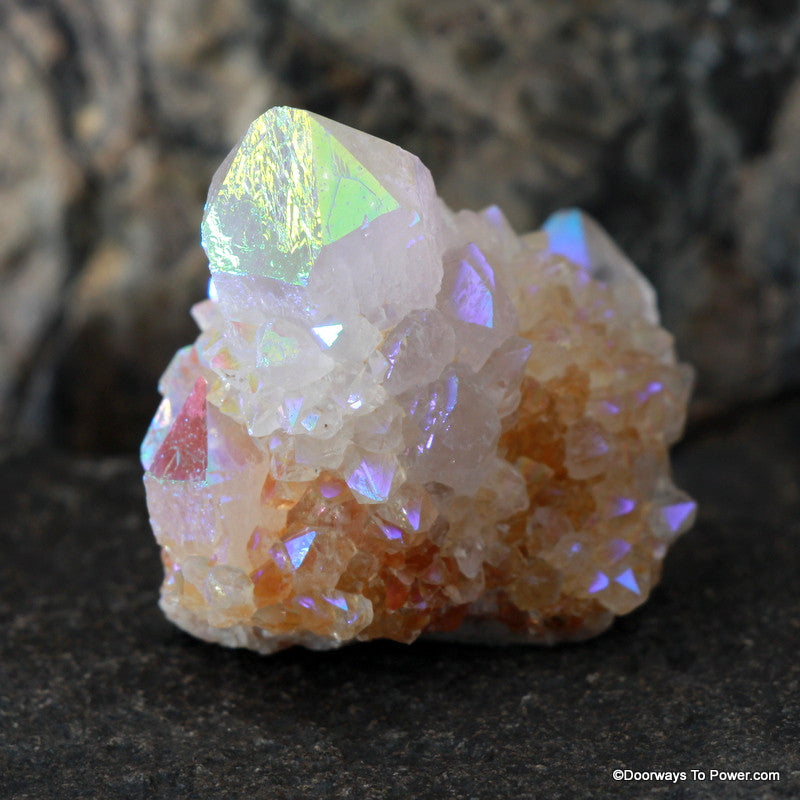 Angel Aura Citrine Pleiadian Starbrary Channeling Spirit Quartz Crystal Cluster AAQC-14