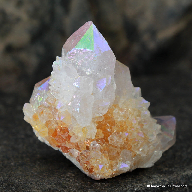 Angel Aura Citrine Pleiadian Starbrary Channeling Spirit Quartz Crystal Cluster AAQC-14
