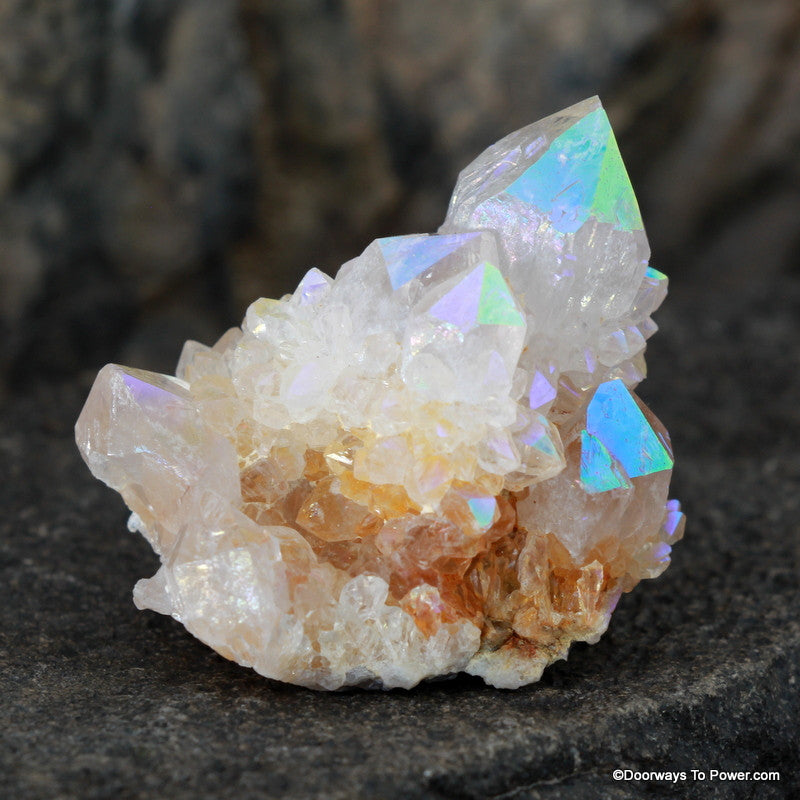 Angel Aura Citrine Pleiadian Starbrary Channeling Spirit Quartz Crystal Cluster AAQC-14
