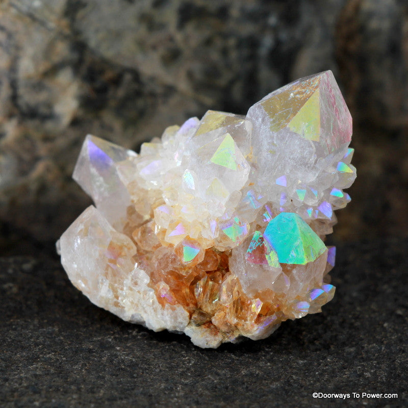 Angel Aura Citrine Pleiadian Starbrary Channeling Spirit Quartz Crystal Cluster AAQC-14