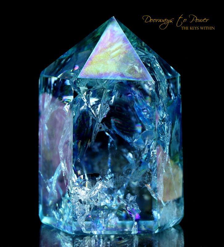 Aqua Aura Quartz Portal Time link Crystal Point