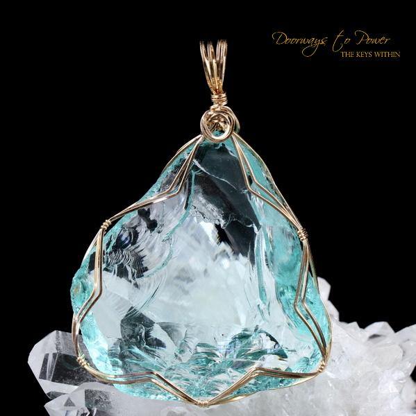 Aqua Serenity Andara Pendant 14k 'Atlantean Hologram'