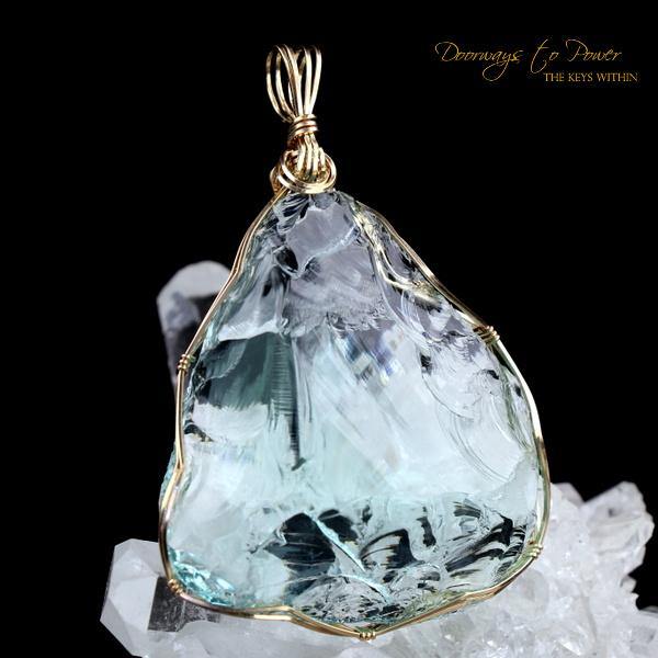 Aqua Serenity Andara Pendant 14k 'Atlantean Hologram'