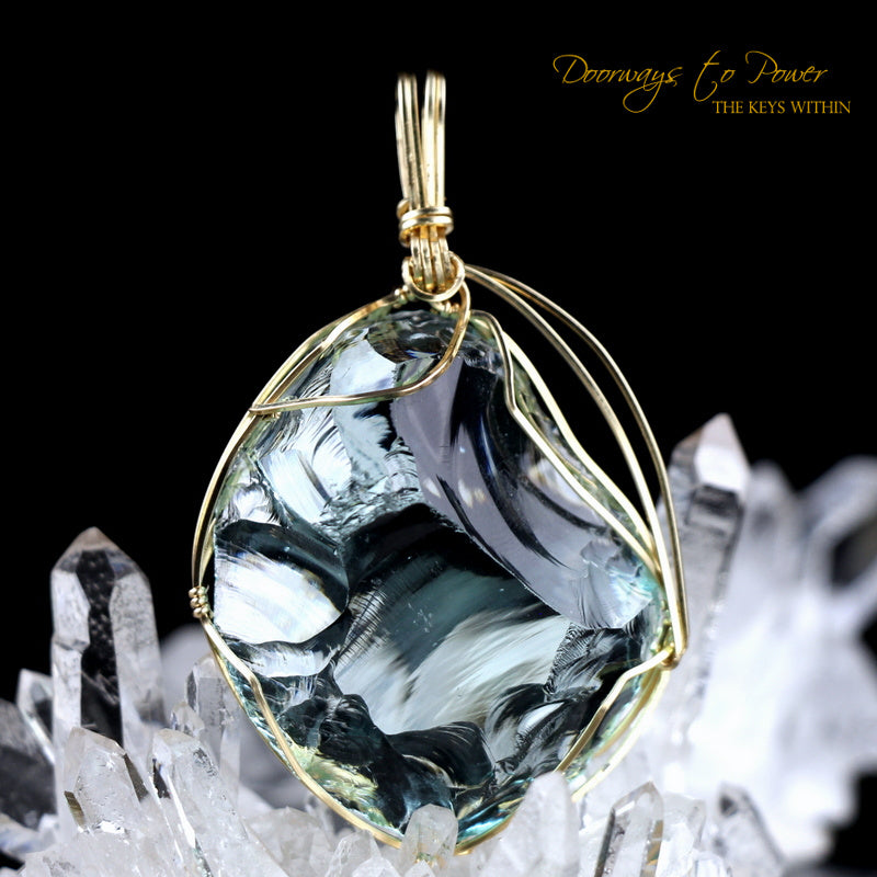 Aqua Serenity Andara Pendant 14k 'Atlantean Hologram'