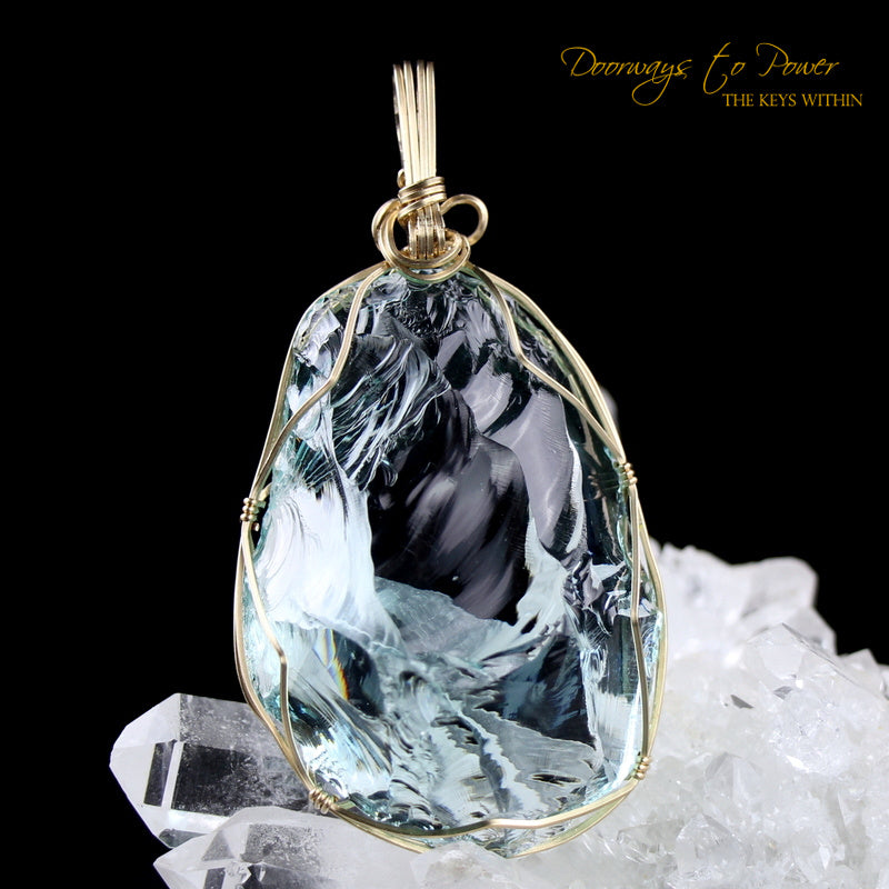 Aqua Serenity Andara Pendant 14k 'Atlantean Hologram'