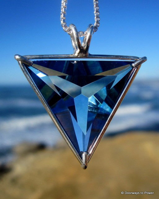 Aqua Aura Quartz Angelic Star Crystal Pendant