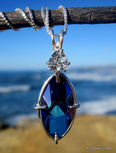 Aqua Aura Infinite Eye Pendant w/ Topaz
