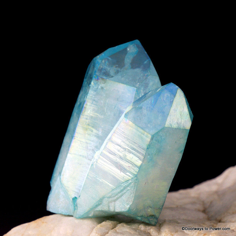 Aqua Aura Lemurian Seed Pleiadian Starbrary Twin Crystal