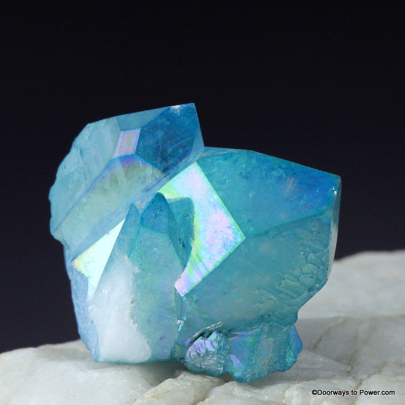 Aqua Aura Pleiadian Starbrary Channeling Time Link Crystal Cluster 