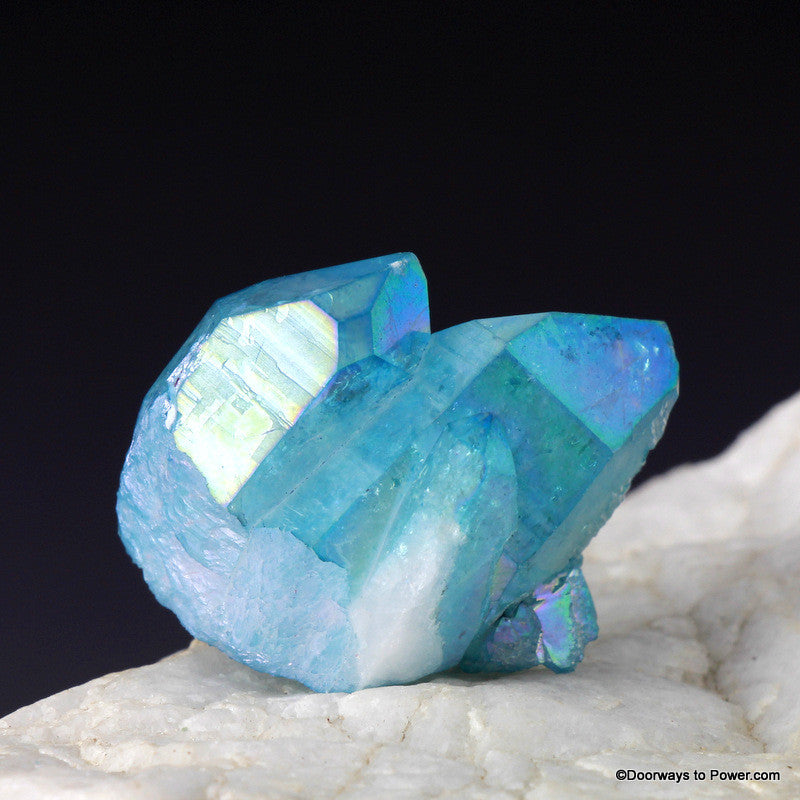 Aqua Aura Pleiadian Starbrary Channeling Time Link Crystal Cluster 