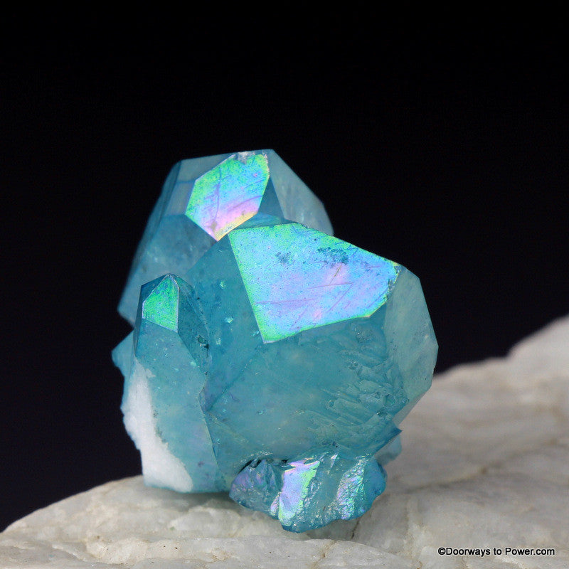 Aqua Aura Pleiadian Starbrary Channeling Time Link Crystal Cluster 