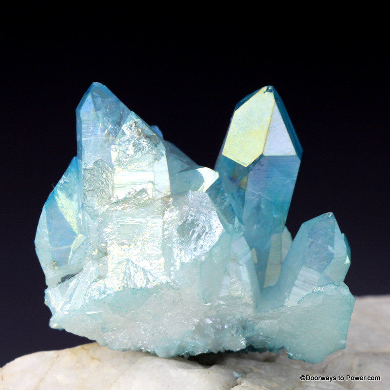 Aqua Aura Pleiadian Starbrary Twin Crystal Cluster AAC-11