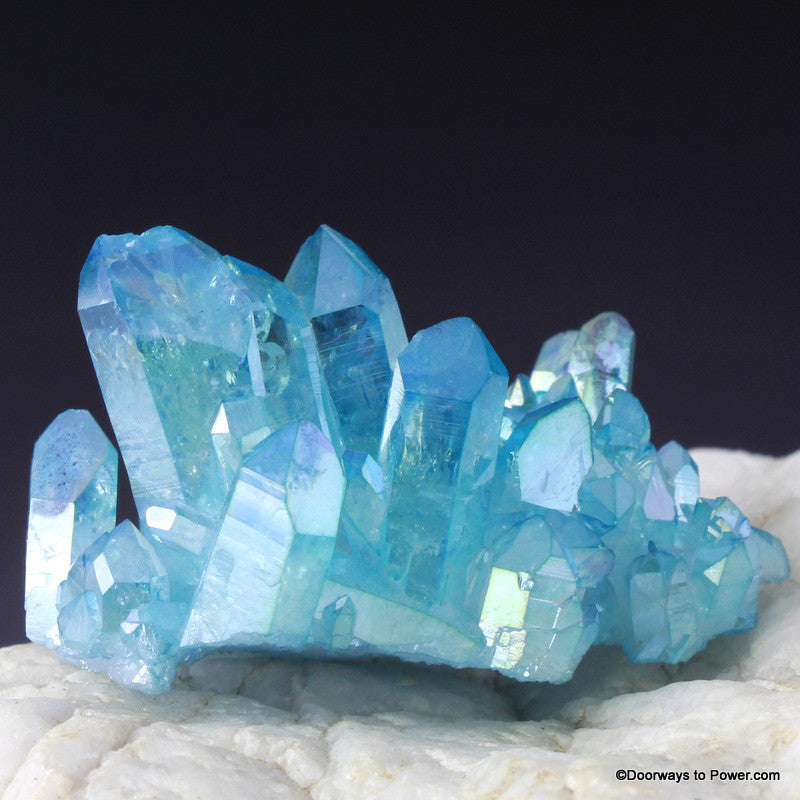 Aqua Aura Quartz Channeling Record Keeper Crystal Cluster AAC-10