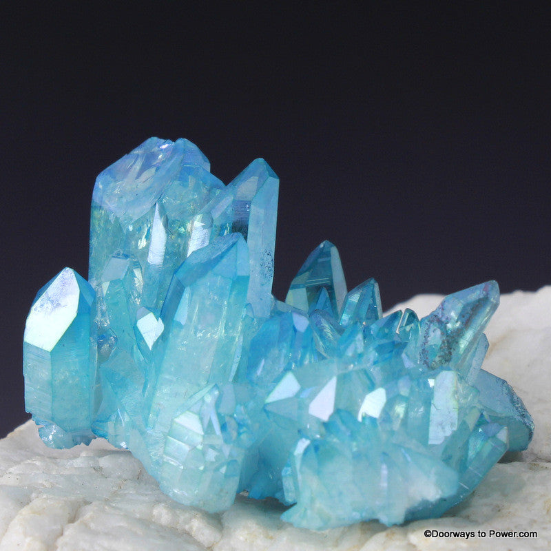 Aqua Aura Quartz Channeling Record Keeper Crystal Cluster AAC-10