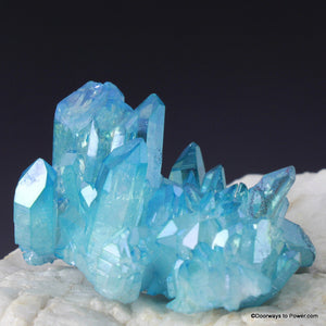 Aqua Aura Quartz Channeling Record Keeper Crystal Cluster AAC-10
