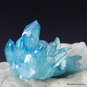 Aqua Aura Quartz Channeling Record Keeper Crystal Cluster AAC-10