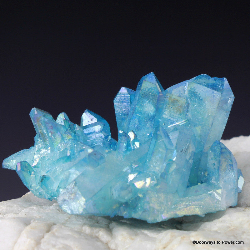 Aqua Aura Quartz Channeling Record Keeper Crystal Cluster AAC-10