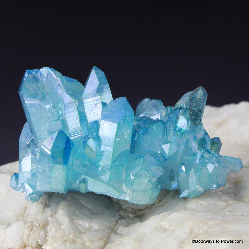 Aqua Aura Quartz Channeling Record Keeper Crystal Cluster AAC-10