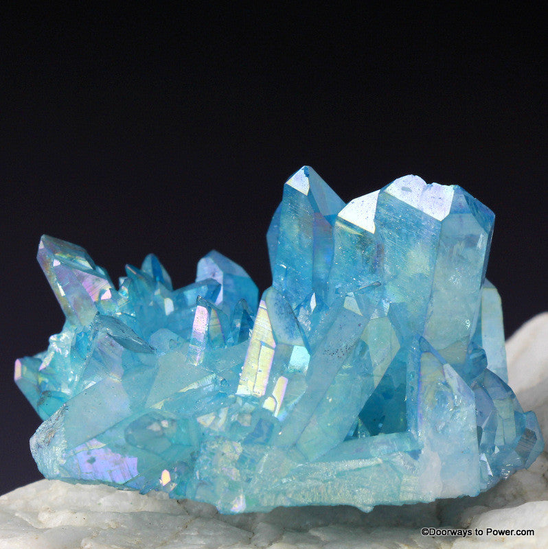 Aqua Aura Quartz Channeling Record Keeper Crystal Cluster AAC-10