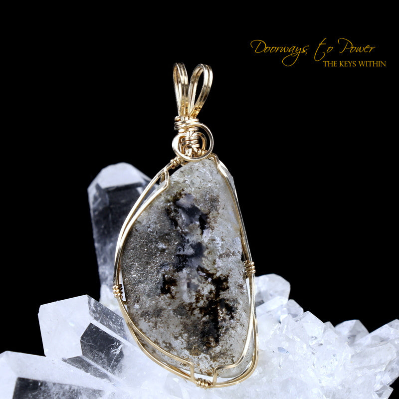 Azozeo Phenacite Crystal Pendant in 14k