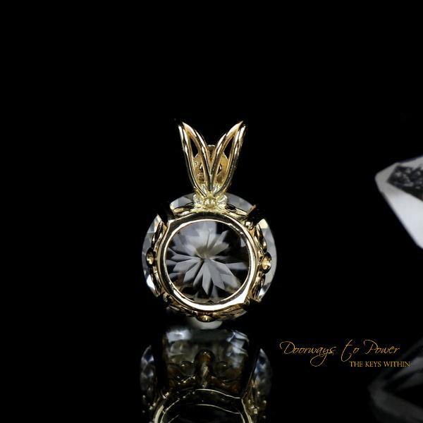 Azozeo Phenacite Crystal Pendant in 14k Gold 