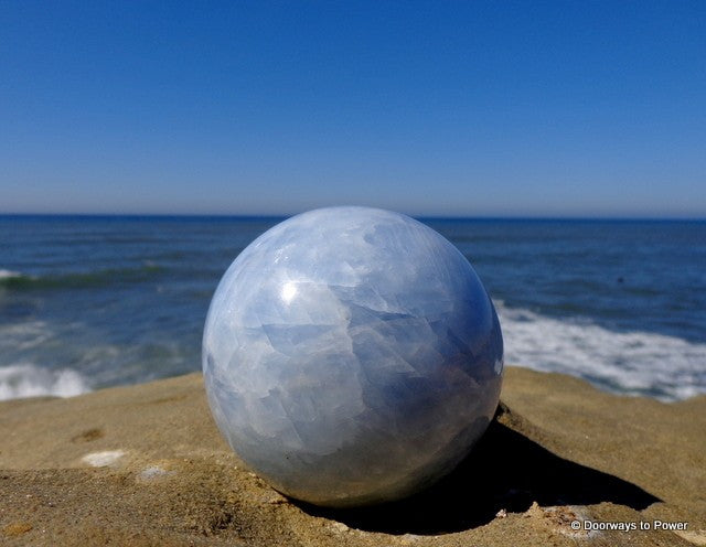 Blue Calcite Sphere  3.75"