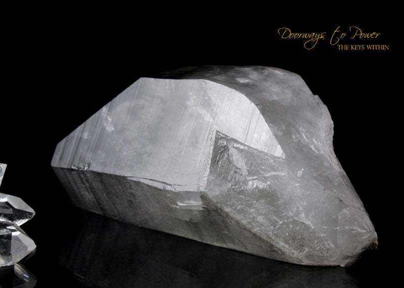 Black Phantom Lemurian Record Keeper Temple Heart Dow Crystal 'The Protector'