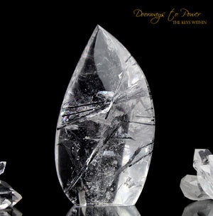 Black Tourmalinated Clear Quartz Crystal Sculpture 'The Oracle'