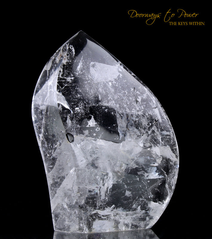 Black Tourmalinated Quartz Crystal Sculpture 