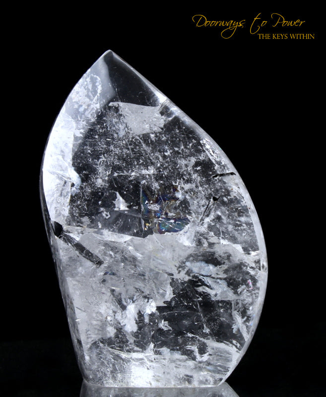 Black Tourmalinated Quartz Crystal Sculpture 