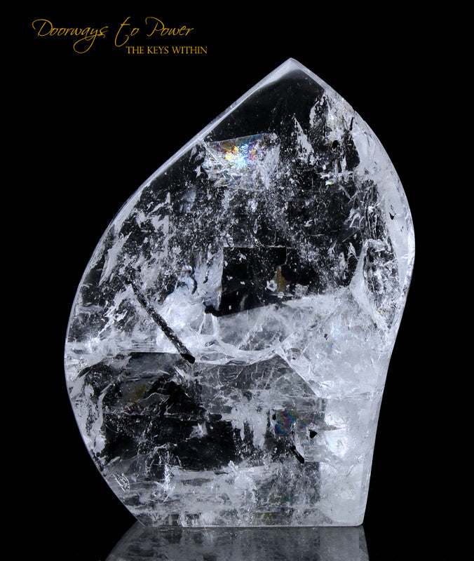 Black Tourmalinated Quartz Crystal Sculpture 