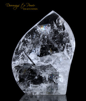 Black Tourmalinated Quartz Crystal Sculpture 