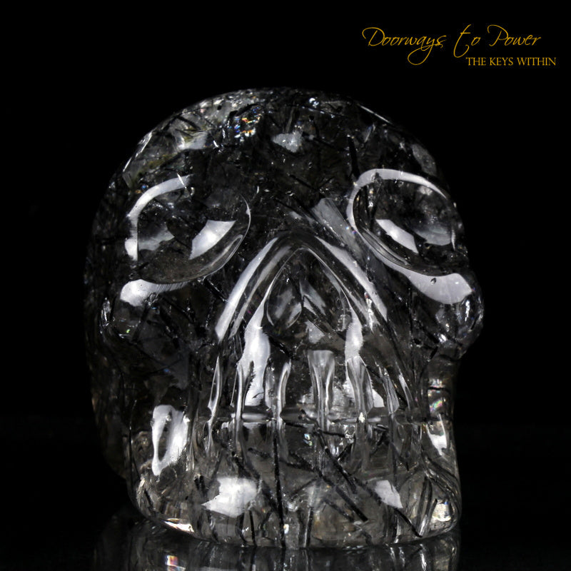 Black Tourmalinated Quartz Crystal Skull 'ORION' 