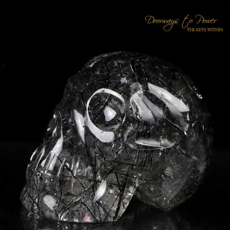 Black Tourmalinated Quartz Crystal Skull 'ORION' 