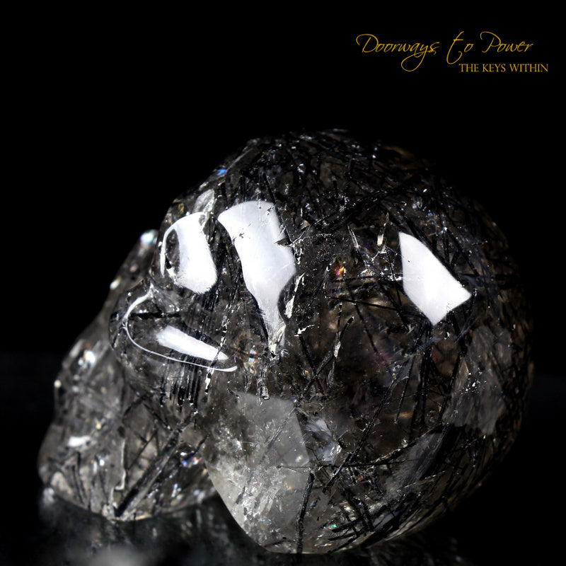 Black Tourmalinated Quartz Crystal Skull 'ORION' 